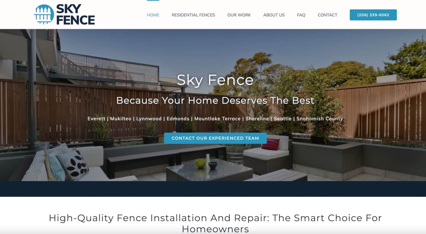 Sky Fence Company Website
