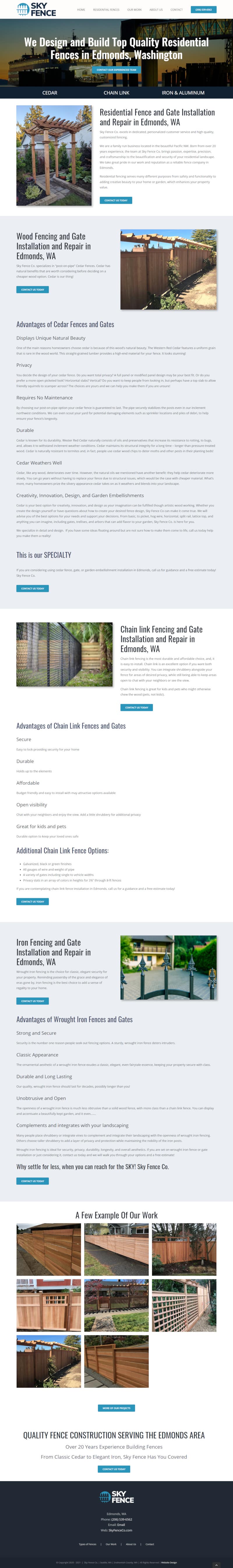 Sky Fence Community page website design